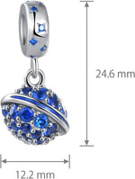 Star accented bail and silver-tone finish on celestial jewelry bead
