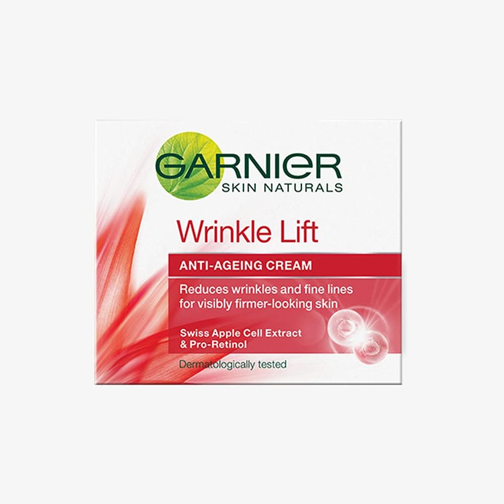 Garnier Wrinkle Lift Anti-Ageing Cream front view packaging