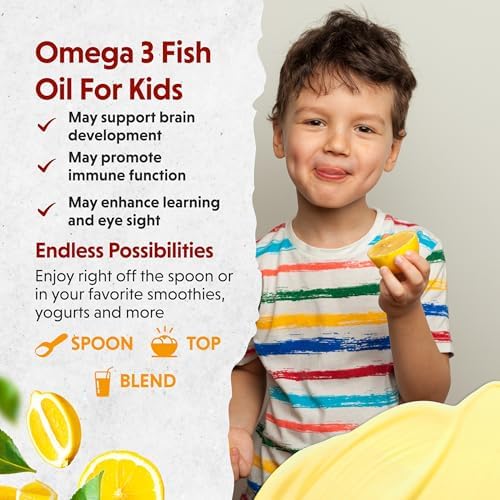 Authentic Barlean's children's omega 3 liquid imported fish oil bottle display