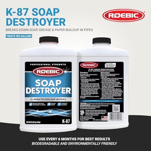 Roebic 32 Fluid Ounce specialized bacteria formula for clearing household plumbing clogs.