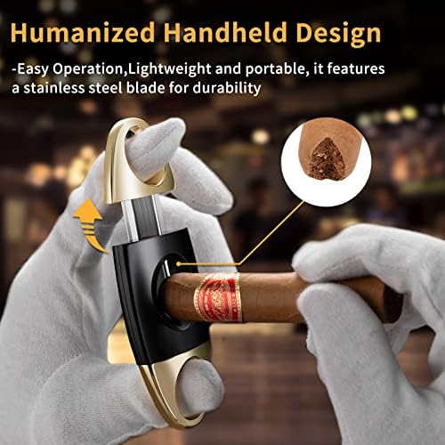 V-Cut Cigar Cutter, Stainless Steel Sharp Blade Cigar Guillotine Scissors for Men(Grey) - Image 5