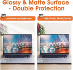 Anti glare blue light filter protector for Mac thirteen inch displaying side angle blackout effect