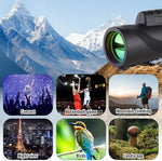 Orizizhic monocular telescope set up on mini tripod