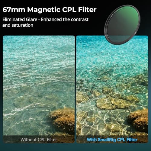The SmallRig 67mm magnetic filter kit inside the included protective storage bag.