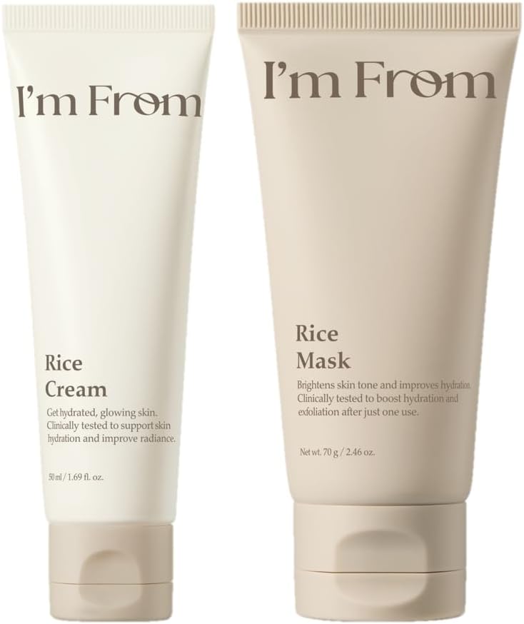 I'm From Rice Skin Flooding Duo set featuring toner and essence bottles.