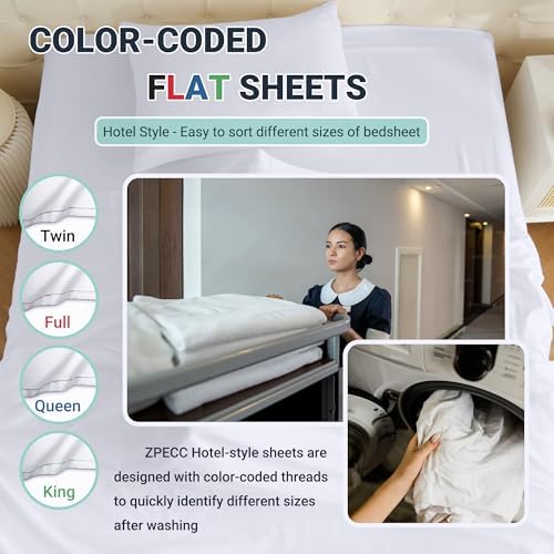 ZPECC hypoallergenic top bed sheet spread out showing the large dimension coverage.