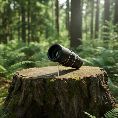 Generic portable high magnification telescope side profile highlighting the manual dual focus adjustment rings.