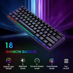 Cackbird 61 key mechanical keyboard with rainbow lighting