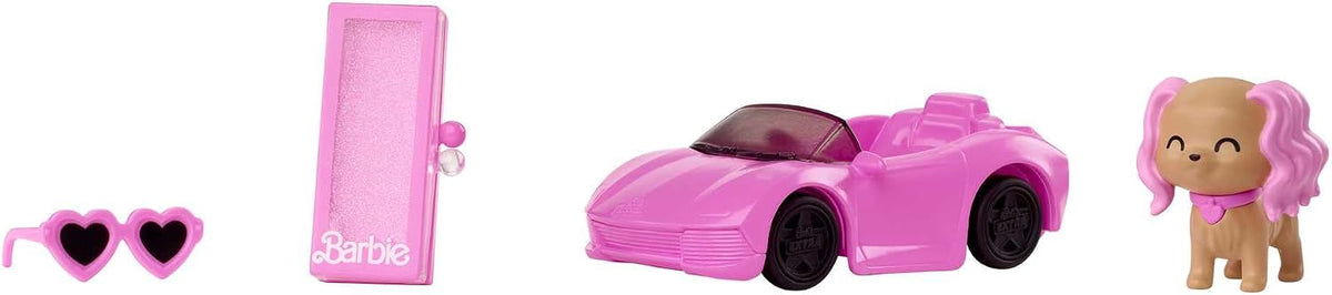 Barbie Extra pet puppy with pink ears and miniature pink car
