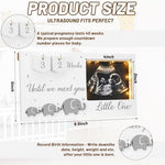 Lewtemi illuminated ultrasound picture frame displaying pregnancy weeks countdown setup on a nursery tabletop
