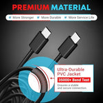Close up view of the premium Type-C connector ends on the ROVE 29.5 feet dash cam extension wire.