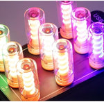 Universal mini decorative USB light showing the 3D stereoscopic LED filament inside the transparent glass