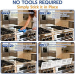 Three pack stainless steel stove guard set for child safety
