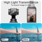 FiTSTILL camera glass shield displaying nine H hardness scratch resistance testing against sharp objects.