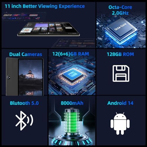 Colorroom tablet 11 inch side profile with blue finish