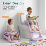SereneLife toddler toilet seat ladder adjusted to a standard western commode