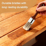 Close up of the high quality soft bristles on the Delphinus wood care brush set