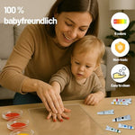 Baby handprint gift for new moms showing tiny hand and footprint artwork setup