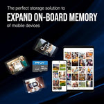 Side-by-side comparison layout of the storage card bundle highlighting the App Performance One rating for faster application loading.