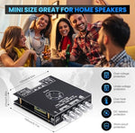 Premium audio amplifier component showing input ports for USB AUX and Bluetooth