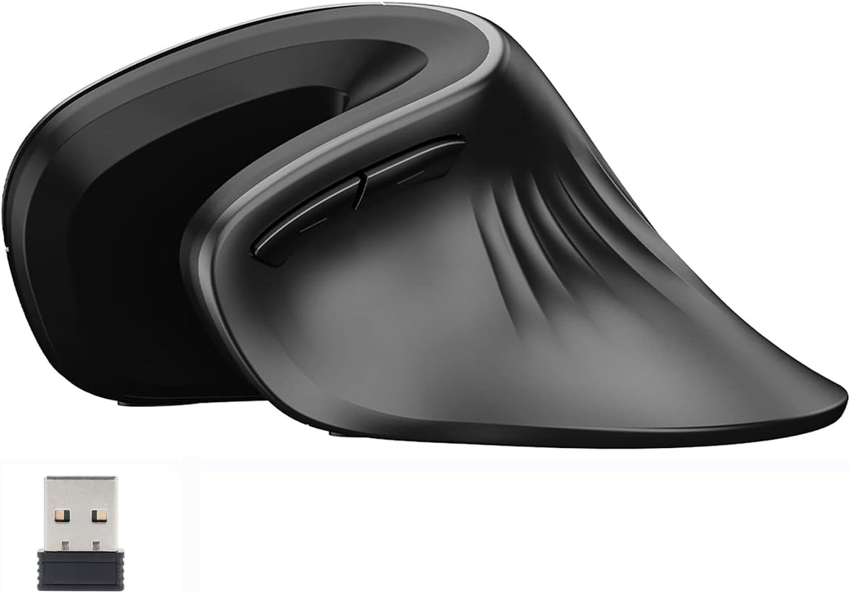 Yocunker ergonomic vertical mouse side profile showing 6 buttons