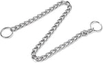 Premium metal slip collar for large dogs during outdoor walking sessions.