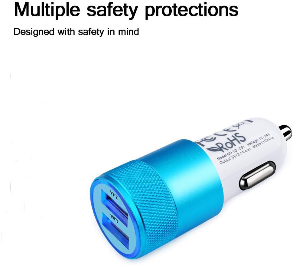 Sicodo dual USB car charger lifestyle vehicle interior shot