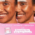 Glow Recipe Watermelon Glow overnight exfoliating face mask texture shot showing pink gel