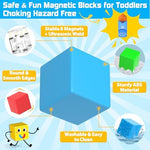 Toylogy magnetic building blocks colorful cubes stacked into a tree shape