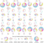 Iridescent mermaid party hanging streamers flat cutout design close up