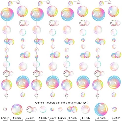 Iridescent mermaid party hanging streamers flat cutout design close up