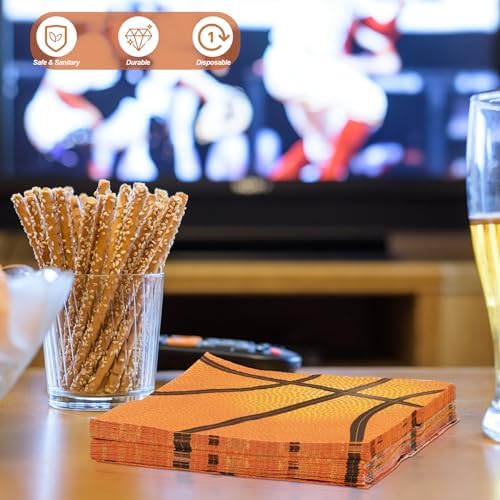Aodaer basketball themed cocktail napkins display