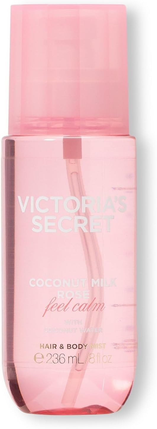 Victoria's Secret Coconut Milk Rose hair and body mist front view bottle