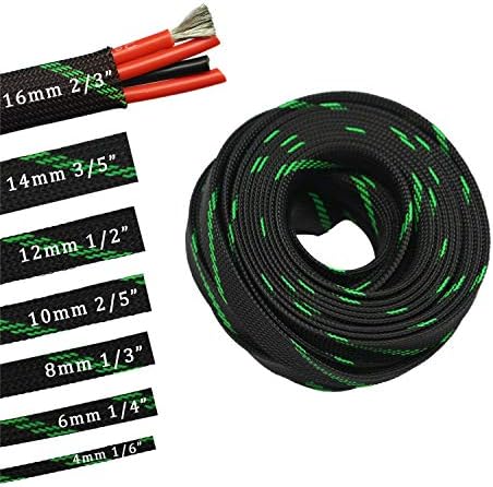 CBAZY braided mesh wire wrap showing one half inch expandable flexible structure close up