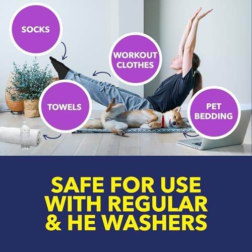 Multi purpose OxiClean powder for cleaning pet bedding and sports uniforms