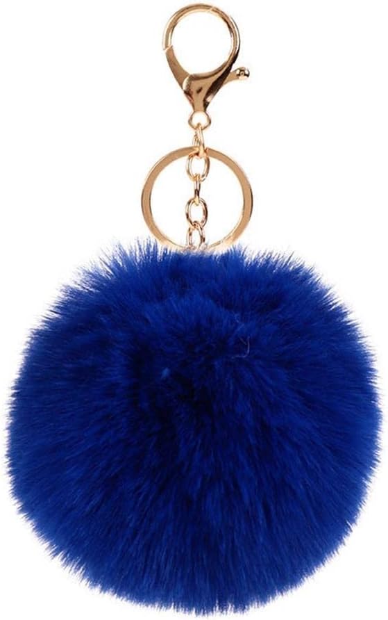 Pom Pom Keychains Colorful Faux Rabbit Fur Ball Keychain Cute Pom Pom Keychain Accessories Car Bag Charm - Image 12