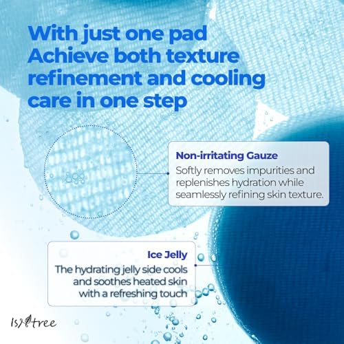 Application of Isntree cooling pad on cheek for temperature reduction