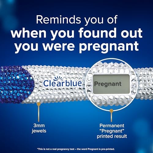 Side profile of Clearblue Bedazzled pregnancy announcement keepsake