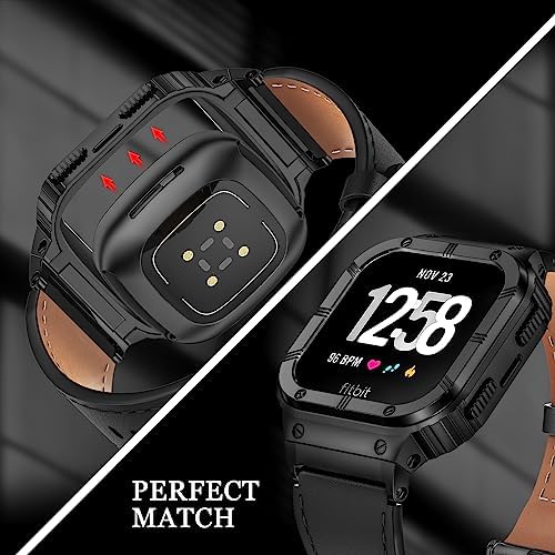 Adjustable premium leather smart watch strap showing metal buckle for secure wrist fit