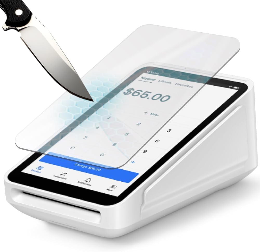 Rome Tech tempered glass screen protector for Square Terminal front view protective retail accessories