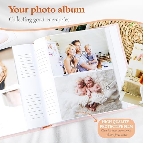 Holoary pink fabric photo album being presented as a premium baby shower gift