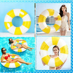 Inflatable pool float package including repair patches