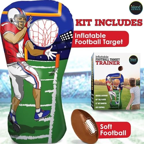 Island Genius Inflatable Football Target Toss Game close up of twelve inch target net