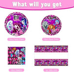 Monster High themed paper plates and napkins set