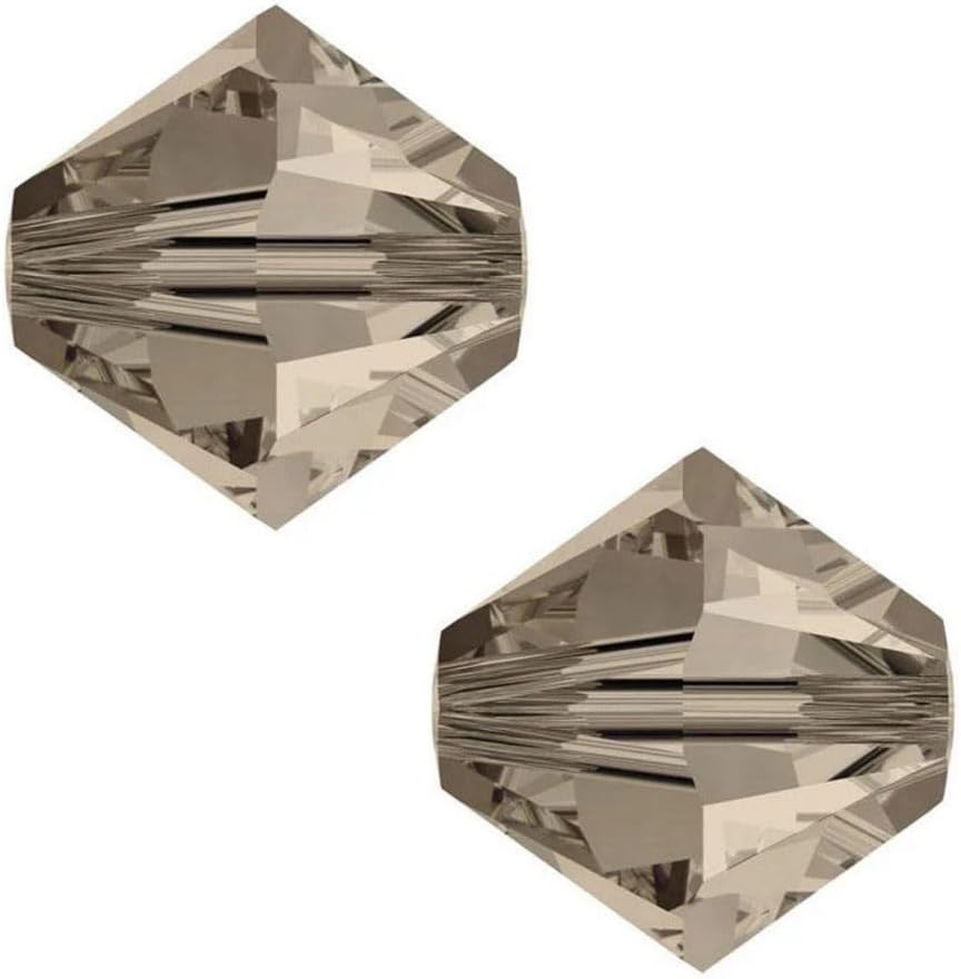 Adabele smoked quartz bicone crystal beads front view