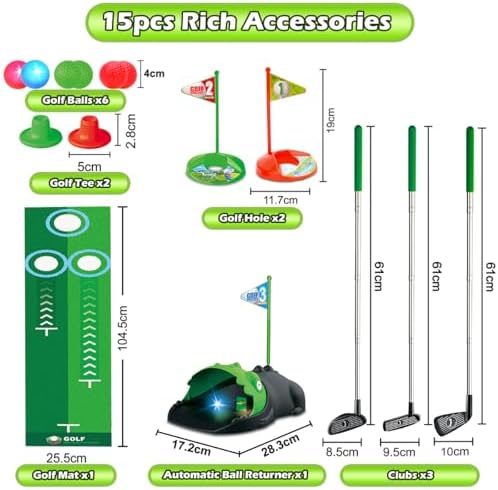 Full 16 piece Clemas mini golf set accessories