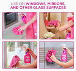 Close up of Stardrops window cleaner label showing rose vinegar formula