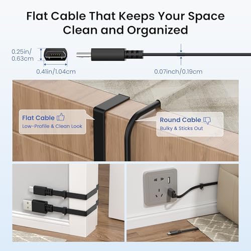 Itramax long power extender cable with included wall clips and zip ties