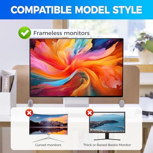 Jeapka 24 inch monitor screen protector being easily pulled away from a desktop display