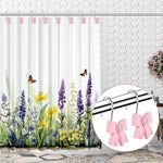 Gifzaa pink bow decorative rings used as lifestyle hangers for accessories in a bedroom setup.
